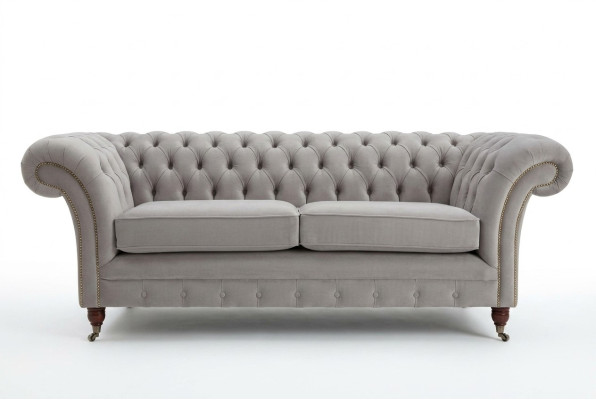 Chesterfield Couch Sofa Upholstered 3-Seater Couches Seat Suite Sofas White New