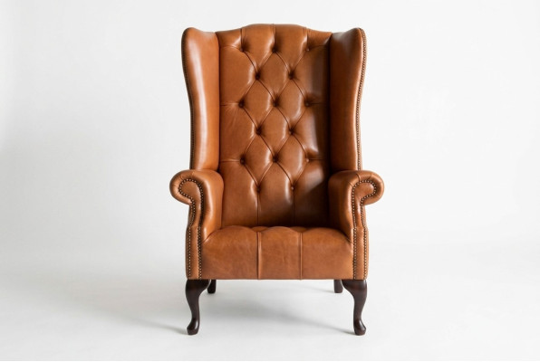 Chesterfield armchair wingback sofa fabric couches upholstery brown lounge