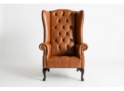 Chesterfield armchair wingback sofa fabric couches upholstery brown lounge