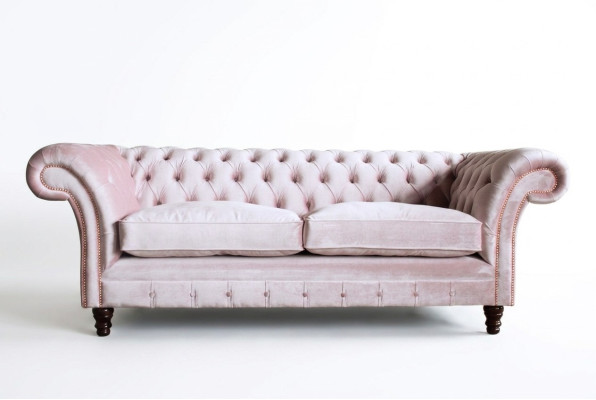 Chesterfield 3-Seater Design Sofa Couch Upholstered Sofas Couches Textile Three-seater