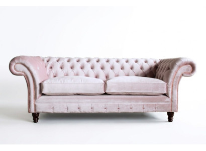 Chesterfield 3-Seater Design Sofa Couch Upholstered Sofas Couches Textile Three-seater