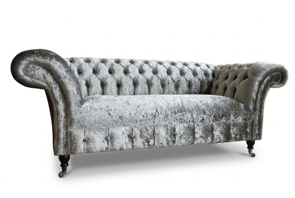 Chesterfield 2-seater couch, upholstered sofa, designer couches, seat, velvet, textile, new
