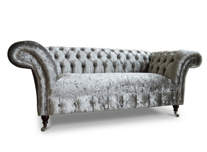 Chesterfield 2-seater couch, upholstered sofa, designer couches, seat, velvet, textile, new