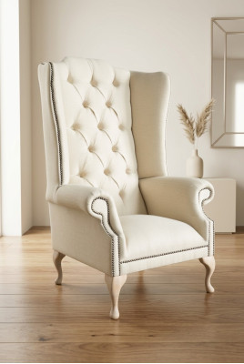 Chesterfield wingback armchair single-seater sofa couch upholstery velvet leather fabric relax new