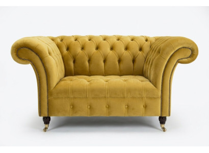 Chesterfield armchair seat textile fabric faux leather leather couch upholstery single seater