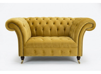 Chesterfield armchair seat textile fabric faux leather leather couch upholstery single seater