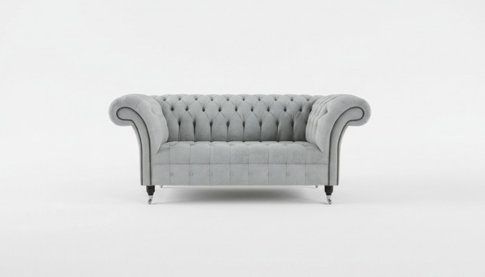 Chesterfield sofa 2-seater couch upholstered seat fabric textile velvet couches sofas
