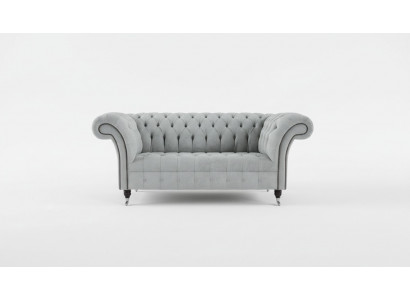 Chesterfield sofa 2-seater couch upholstered seat fabric textile velvet couches sofas