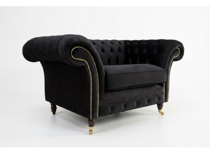 Chesterfield Design Fabric Couch Armchair 1.5 Seater Upholstered Sofas Lounge New Club