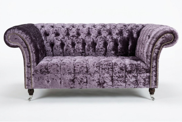 Chesterfield Upholstered Couch Fabric Sofas Sofa Seating Set Recline New 2-Seater