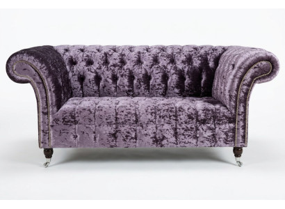 Chesterfield Upholstered Couch Fabric Sofas Sofa Seating Set Recline New 2-Seater