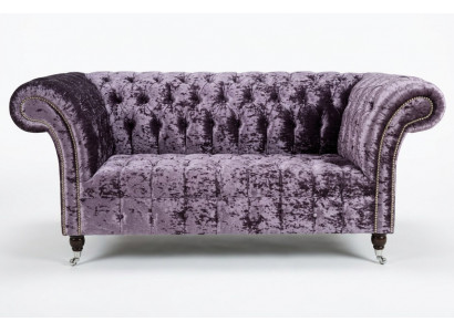 Chesterfield Upholstered Couch Fabric Sofas Sofa Seating Set Recline New 2-Seater