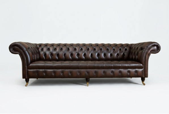 Classic Chesterfield Leather Upholstery Luxury Sofa Design Couch Sofas 4-Seater New