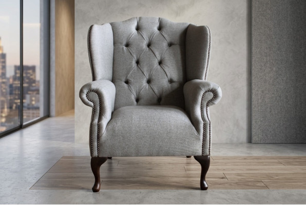 Chesterfield wingback chair 1-seater chair textile leather upholstery TV sofa couch