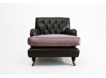 Armchair TV Seat Club Lounge Textile Leather Noble Design Chesterfield Upholstery