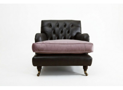Armchair TV Seat Club Lounge Textile Leather Noble Design Chesterfield Upholstery