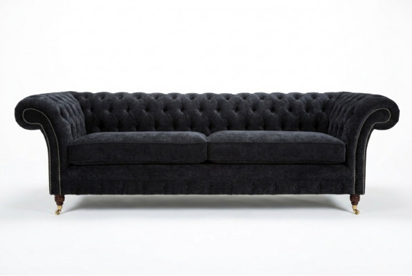 High-quality Chesterfield couch upholstery four-seater textile sofa woven fabric XXL fabric