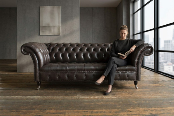 Chesterfield fabric sofa leather sofa sofa couch upholstery living room custom-made