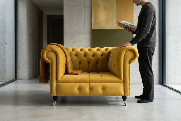 Chesterfield Design Sofa Armchair Couch Upholstery Luxury Textile Couches Wing Chair