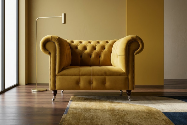 Chesterfield Design Sofa Armchair Couch Upholstery Luxury Textile Couches Wing Chair
