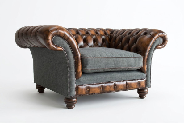 Chesterfield Design Fabric Couch Chair 1.5 Seater Upholstered Sofas Lounge New Club