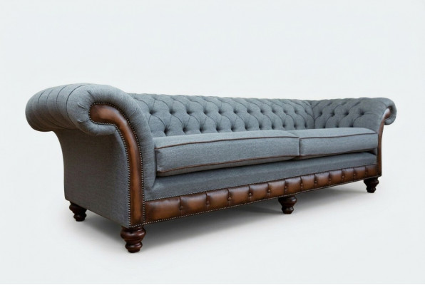 Chesterfield leather sofa fabric sofa couch upholstered living room custom-made