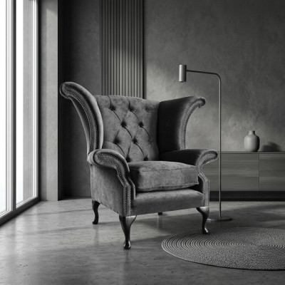 Chesterfield armchair TV couch 1-seater sofa textile fabric couches upholstery