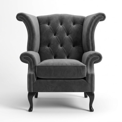 Chesterfield armchair TV couch 1-seater sofa textile fabric couches upholstery