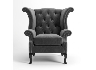 Chesterfield armchair TV couch 1-seater sofa textile fabric couches upholstery