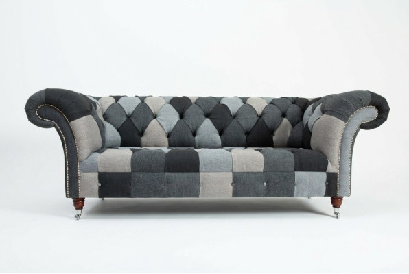 Sofa 3-Seater Couch Design Chesterfield Seating Suite Leather Textile Upholstery New