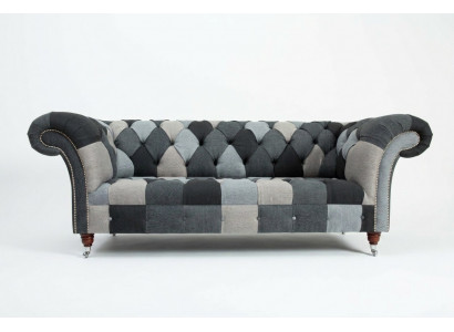 Sofa 3-Seater Couch Design Chesterfield Seating Suite Leather Textile Upholstery New