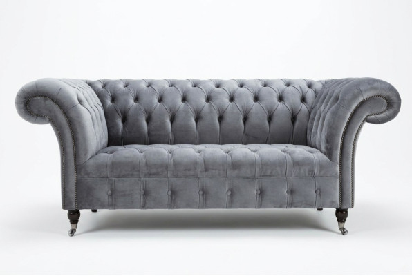 Classic Chesterfield Two-Seater Sofa Sofas Couch Leather Sofa Couches Fabric New
