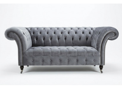 Classic Chesterfield Two-Seater Sofa Sofas Couch Leather Sofa Couches Fabric New