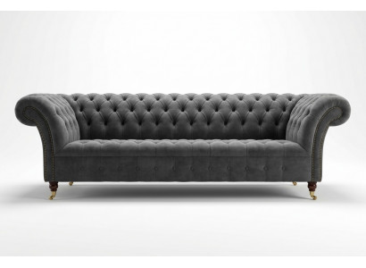 Three-seater Chesterfield grey couch upholstered sofas modern couches