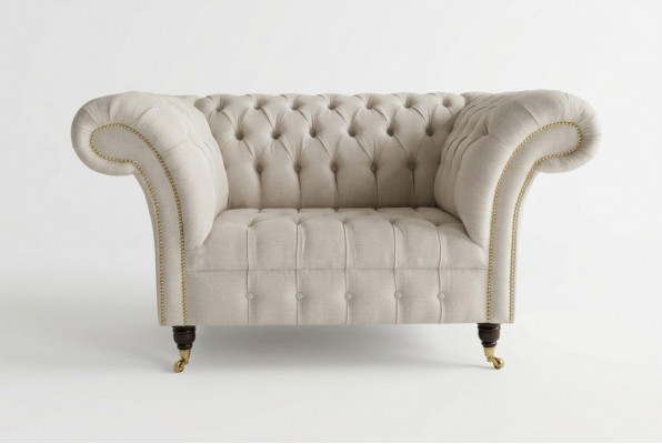 Armchair Couch Upholstery Sofa Fabric Chesterfield Couches 1.5 Seater Single-Seater White