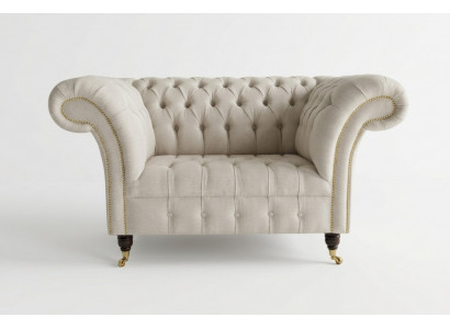 Armchair Couch Upholstery Sofa Fabric Chesterfield Couches 1.5 Seater Single-Seater White