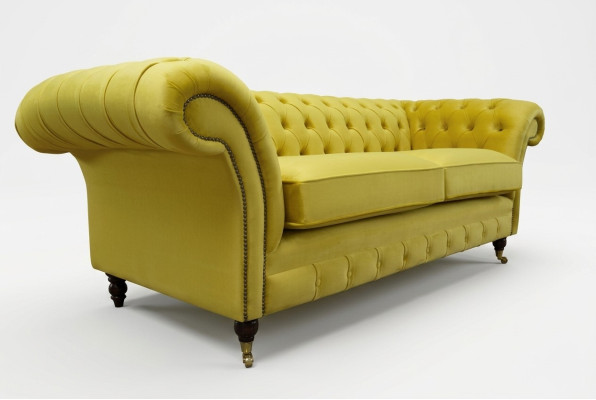 Chesterfield 3-seater designer sofa couch upholstered sofas couches fabric textile new