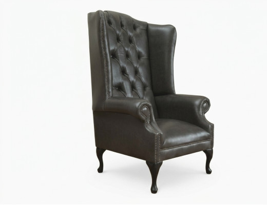 Chesterfield wing chair single seater sofa couch relax upholstery velvet leather fabric