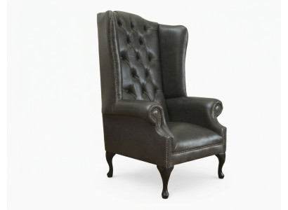 Chesterfield wing chair single seater sofa couch relax upholstery velvet leather fabric