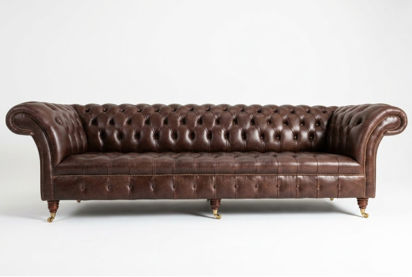 Sofa 4-seater couch design Chesterfield upholstery seat set leather textile new