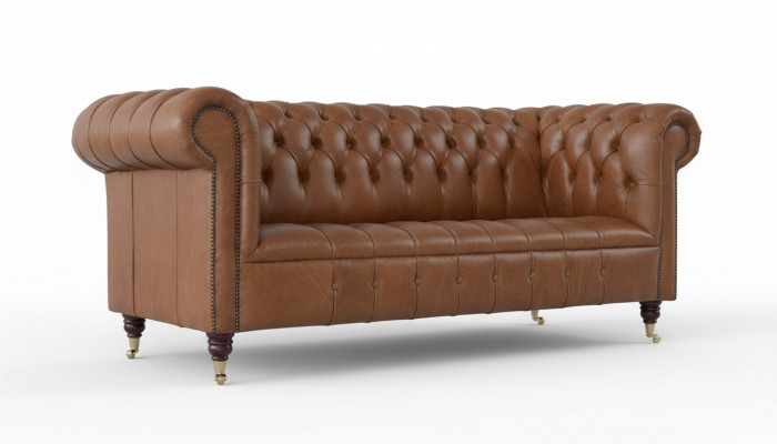 Chesterfield three-seater couch upholstered sofa design sofas couches leather couch new