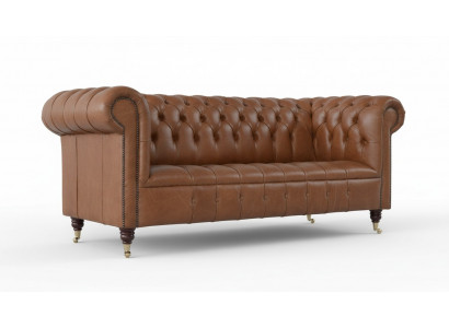 Chesterfield three-seater couch upholstered sofa design sofas couches leather couch new