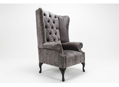Wing chair single-seater sofa couch relax upholstery chesterfield velvet leather fabric