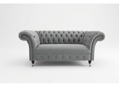Chesterfield Luxury 2 Seater Couch Upholstered Sofa Fabric Textile Couches Set New