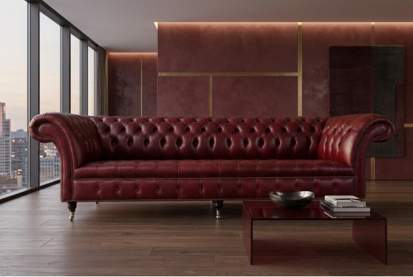 Chesterfield Design Sofa 4-Seater Couch Upholstery Luxury Classic Textile Sofas