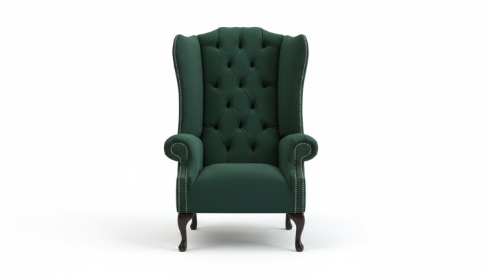 Chesterfield wingback armchair 1-seater upholstered couch sofa relax TV fabric