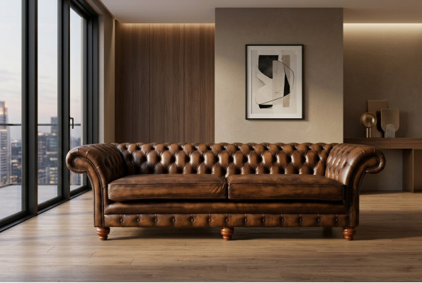 Chesterfield Sofa 4-Seater Living Room Couch Couches Upholstered Sofas New XXL Big