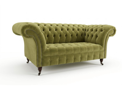 Green sofa couch upholstery Chesterfield seating furniture textile fabric leather couches new