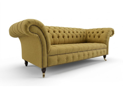 Yellow Couch Three-Seater Upholstered Design Sofa 3-Seater Seat Sofas Room Luxury Couches
