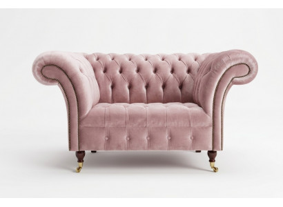 Armchair Upholstery Furniture Chesterfield Pink Couch Textile Leather Fabric Sofa Single Seater